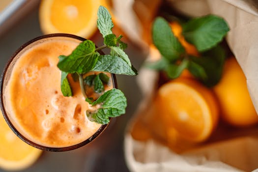fruit smoothie in a glass